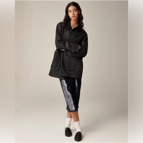 J. Crew Barn Jacket in Black Denim - Picture 7 of 8